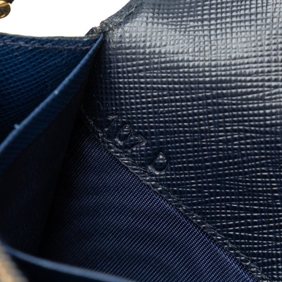 Prada Saffiano Long Wallet 1MH037 Black Navy Leather Women's PRADA - Picture 9 of 11